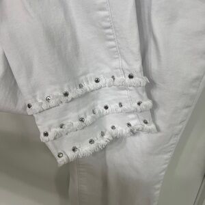 Ethyl Fringe Studded Pants with Stretch Waist